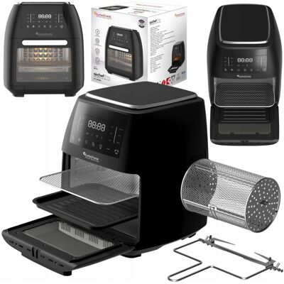 Piekarnik frytownica beztłuszczowa TurboTronic frytkownica rożen grill 12L 2000w Czarna Piekarnik frytownica beztłuszczowa TurboTronic frytkownica rożen grill 12L 2000w Czarna