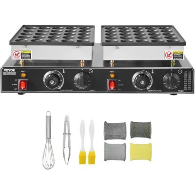 Vevor Gofrownica na mini pancakes 50 szt 1800W 50-300°C podwójne sterowanie timer Vevor Gofrownica na mini pancakes 50 szt 1800W 50-300°C podwójne sterowanie timer