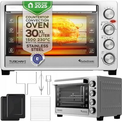 Piekarnik Elektryczny Turbotronic 30l Termobieg Rożno Grill Inox Stal Nierdzewna 1500w Srebrny Piekarnik Elektryczny Turbotronic 30l Termobieg Rożno Grill Inox Stal Nierdzewna 1500w Srebrny