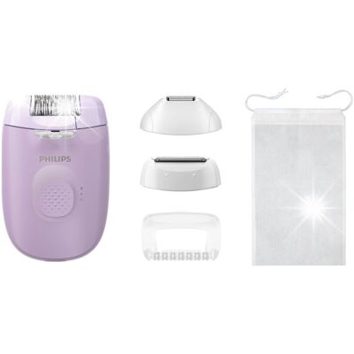 Depilator Philips sieciowy fioletowy 3 nasadki Trymer bikini BRE247/00 Depilator Philips sieciowy fioletowy 3 nasadki Trymer bikini BRE247/00