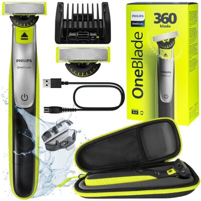 Golarka elektryczna PHILIPS OneBlade 360 QP2734/23 - zielona z etui do brody trymer akumulatorowa wodoodporna Golarka elektryczna PHILIPS OneBlade 360 QP2734/23 - zielona z etui do brody trymer akumulatorowa wodoodporna