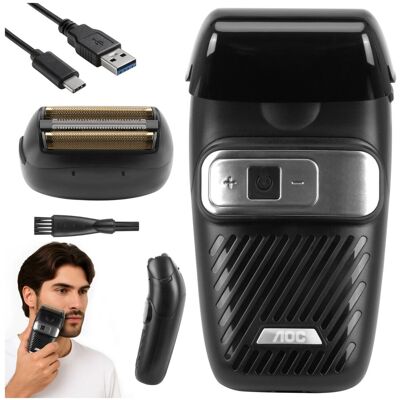 Golarka męska do brody maszynka AOC PHT-102 3 ostrza 3 prędkości USB-C LCD Golarka męska do brody maszynka AOC PHT-102 3 ostrza 3 prędkości USB-C LCD