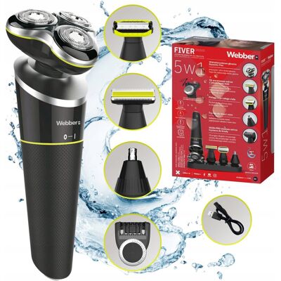 Golarka Męska Webber FIVER SXG500 Trymer 5w1 Brody Nosa Wet&Dry; USB Golarka Męska Webber FIVER SXG500 Trymer 5w1 Brody Nosa Wet&Dry; USB