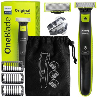 Golarka PHILIPS OneBlade QP2724/10 - limonka bezpieczne golenie brody na mokro i sucho etui 3 nasadki akumulatorowa Golarka PHILIPS OneBlade QP2724/10 - limonka bezpieczne golenie brody na mokro i sucho etui 3 nasadki akumulatorowa