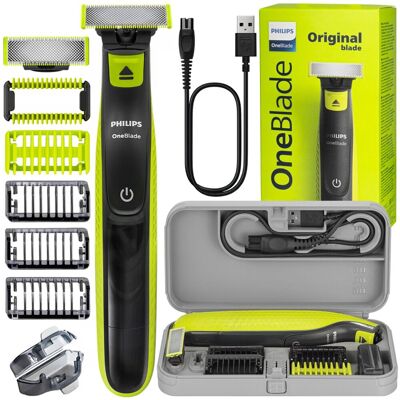 Golarka PHILIPS OneBlade QP2724/10 - Zestaw do twarzy i ciała etui nasadki podróżna maszynka elektryczna męska wielofunkcyjna Golarka PHILIPS OneBlade QP2724/10 - Zestaw do twarzy i ciała etui nasadki podróżna maszynka elektryczna męska wielofunkcyjna