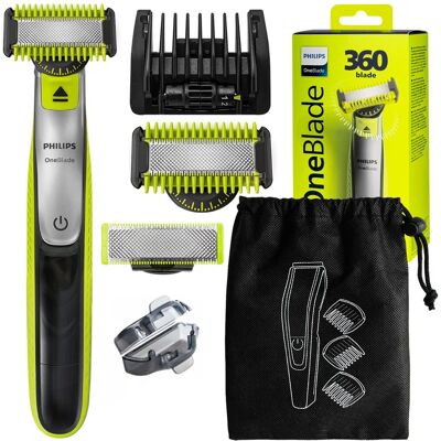 Golarka PHILIPS OneBlade 360 PHILIPS QP2830/20 - zielony do brody i ciała etui nasadka 5w1 na mokro i sucho akumulatorowa Golarka PHILIPS OneBlade 360 PHILIPS QP2830/20 - zielony do brody i ciała etui nasadka 5w1 na mokro i sucho akumulatorowa