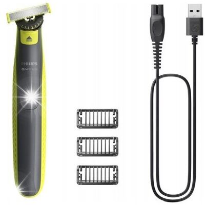 Golarka Philips OneBlade z ostrzem 360 i 3 nasadkami do zarostu QP2724/23 Golarka Philips OneBlade z ostrzem 360 i 3 nasadkami do zarostu QP2724/23