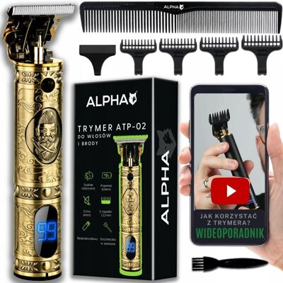 TRYMER DO BRODY MASZYNKA DO WŁOSÓW STRZYŻENIA GOLENIA BARBER GOLARKA ALPHA TRYMER DO BRODY MASZYNKA DO WŁOSÓW STRZYŻENIA GOLENIA BARBER GOLARKA ALPHA