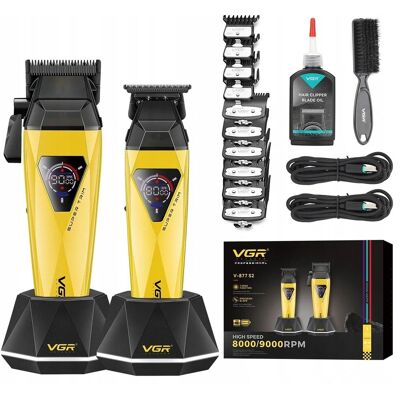 VGR V-877 S2 Zestaw 2w1 Profesjonalna Maszynka Trymer Barber DLC 9000 RPM VGR V-877 S2 Zestaw 2w1 Profesjonalna Maszynka Trymer Barber DLC 9000 RPM