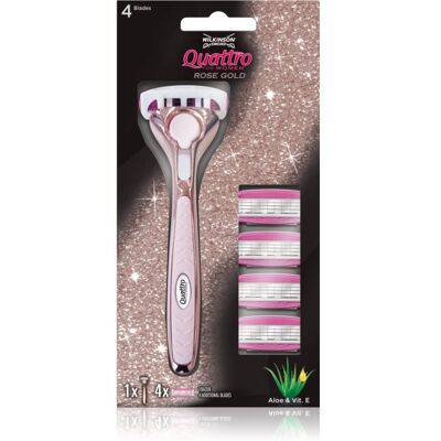 Wilkinson Sword Quattro For Women Rose Gold Golarka Damska Zapasowe Ostrza 4 Szt. 1 Szt. Wilkinson Sword Quattro For Women Rose Gold Golarka Damska Zapasowe Ostrza 4 Szt. 1 Szt.