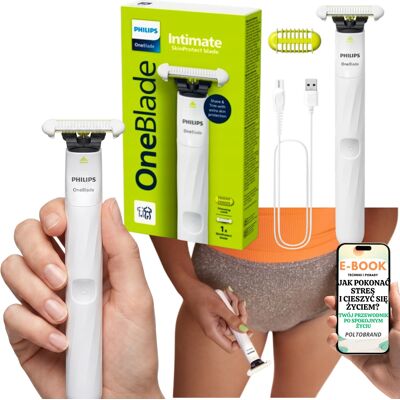 Philips OneBlade Intimate Golarka do Higieny Intymnej Ostrze SkinProtect Pachy Bikini + E-BOOK-1 Philips OneBlade Intimate Golarka do Higieny Intymnej Ostrze SkinProtect Pachy Bikini + E-BOOK-1