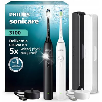 2x Philips Sonicare 3100 szczoteczka soniczna elektryczna zestaw HX4072/73 2x Philips Sonicare 3100 szczoteczka soniczna elektryczna zestaw HX4072/73