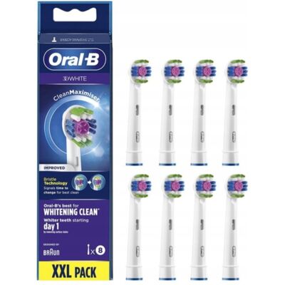 KOŃCÓWKI DO SZCZOTECZKI ELEKTRYCZNEJ Braun ORAL-B 3D WHITE 8 SZT KOŃCÓWKI DO SZCZOTECZKI ELEKTRYCZNEJ Braun ORAL-B 3D WHITE 8 SZT
