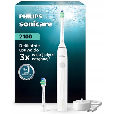 Philips Sonicare 2100 szczoteczka soniczna biała 2 końcówki HX4022/01 Philips Sonicare 2100 szczoteczka soniczna biała 2 końcówki HX4022/01