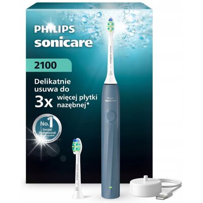 Philips Sonicare 2100 szczoteczka soniczna morska 2 końcówki HX4022/04 Philips Sonicare 2100 szczoteczka soniczna morska 2 końcówki HX4022/04