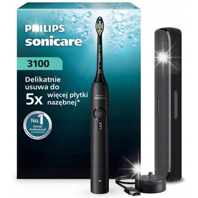 Philips Sonicare 3100 szczoteczka soniczna czarna etui podróżne HX4033/32 Philips Sonicare 3100 szczoteczka soniczna czarna etui podróżne HX4033/32