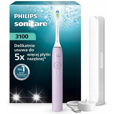 Philips Sonicare 3100 szczoteczka soniczna liliowa etui podróżne HX4033/27 Philips Sonicare 3100 szczoteczka soniczna liliowa etui podróżne HX4033/27