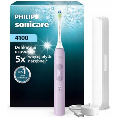 Philips Sonicare 4100 szczoteczka soniczna liliowa etui podróżne HX4043/49 Philips Sonicare 4100 szczoteczka soniczna liliowa etui podróżne HX4043/49