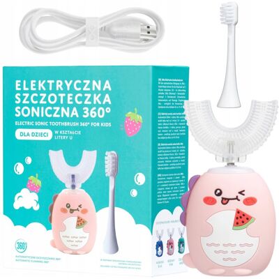 Simed Soniczna Szczoteczka Dla Dzieci 360 U-Shape 2W1 Różowa Simed Soniczna Szczoteczka Dla Dzieci 360 U-Shape 2W1 Różowa