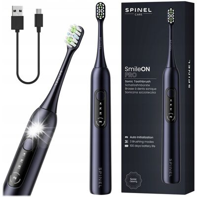 Soniczna szczoteczka do zębów SPINEL CARE SmileOn PRO czarna 3 tryby + Ai Soniczna szczoteczka do zębów SPINEL CARE SmileOn PRO czarna 3 tryby + Ai