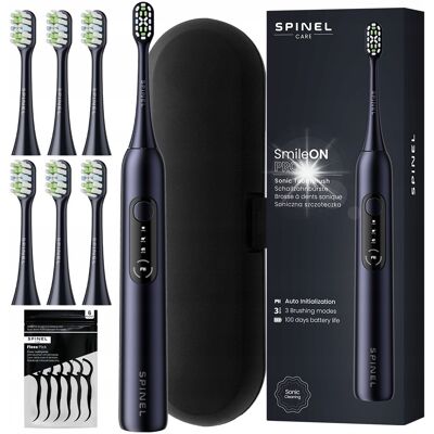 Soniczna szczoteczka SPINEL CARE SmileOn czarna inteligentna Ai + zestaw Soniczna szczoteczka SPINEL CARE SmileOn czarna inteligentna Ai + zestaw