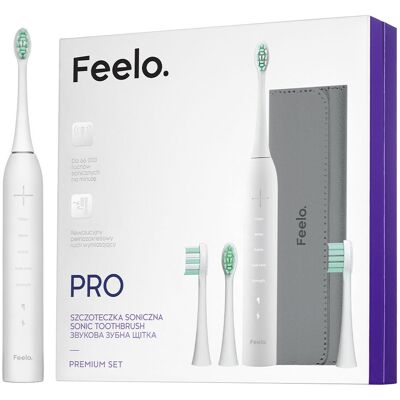 Szczoteczka elektryczna do zębów Feelo Pro White z etui wersja Premium Szczoteczka elektryczna do zębów Feelo Pro White z etui wersja Premium