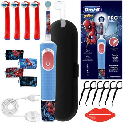 Braun Szczoteczka elektryczna Oral-B Spider-Man dla dzieci – zestaw akumulatorowa szczoteczka do zębów Braun Szczoteczka elektryczna Oral-B Spider-Man dla dzieci – zestaw akumulatorowa szczoteczka do zębów