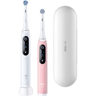 Oral-B Szczoteczka magnetyczna ORAL B iO 6 Duo Pack White / Pink Sand + etui podóżne - zestaw Oral-B Szczoteczka magnetyczna ORAL B iO 6 Duo Pack White / Pink Sand + etui podóżne - zestaw
