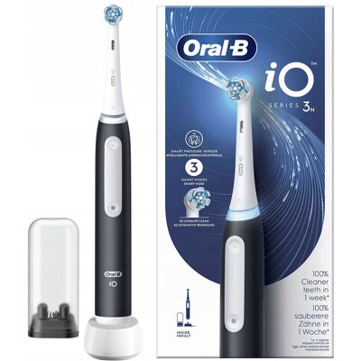 Szczoteczka soniczna BRAUN Oral-B iO 3 - Matt Black technologia magnetyczna czujnik nacisku 3 tryby wybielanie Ultimate Clean Szczoteczka soniczna BRAUN Oral-B iO 3 - Matt Black technologia magnetyczna czujnik nacisku 3 tryby wybielanie Ultimate Clean
