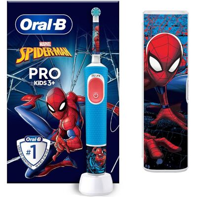 Szczoteczka elektryczna ORAL-B Vitality Pro 103 - Spiderman etui dziecięca miękka końcówka 3+ aplikacja Disney Timer akumulatorowa Szczoteczka elektryczna ORAL-B Vitality Pro 103 - Spiderman etui dziecięca miękka końcówka 3+ aplikacja Disney Timer akumulatorowa