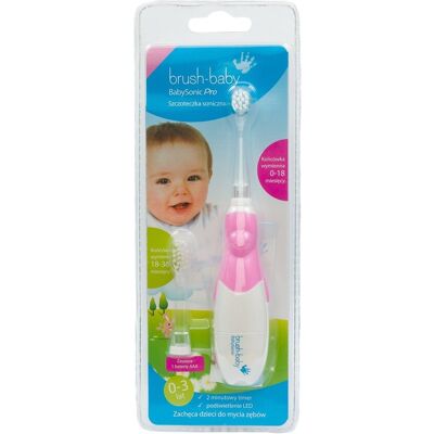 Szczoteczka soniczna dla dzieci BRUSH-BABY Babysonic Pro różowa, 0-3 lat Szczoteczka soniczna dla dzieci BRUSH-BABY Babysonic Pro różowa, 0-3 lat