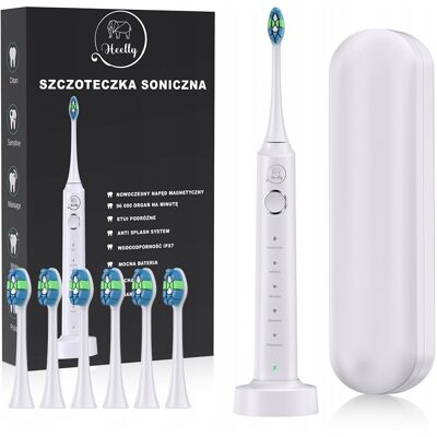 Inny producent Szczoteczka Soniczna Do Zębów Elektryczna Heelly Etui 6 Końcówek Biała Inny producent Szczoteczka Soniczna Do Zębów Elektryczna Heelly Etui 6 Końcówek Biała