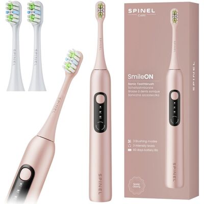 Szczoteczka soniczna SPINEL SmileON - różowa higiena jamy ustnej wybielanie USB-C IPX7 końcówki w zestawie Szczoteczka soniczna SPINEL SmileON - różowa higiena jamy ustnej wybielanie USB-C IPX7 końcówki w zestawie