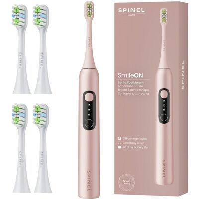 Szczoteczka soniczna SPINEL Care SmileON - różowa higiena jamy ustnej wybielanie zestaw z końcówkami USB-C IPX7 Szczoteczka soniczna SPINEL Care SmileON - różowa higiena jamy ustnej wybielanie zestaw z końcówkami USB-C IPX7