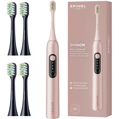 Szczoteczka Soniczna Do Zębów Spinel Care Smileon Pink 3 Tryby + 4 Końcówki Szczoteczka Soniczna Do Zębów Spinel Care Smileon Pink 3 Tryby + 4 Końcówki