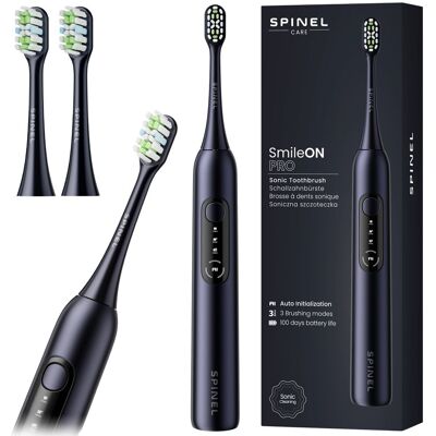 Szczoteczka Soniczna do Zębów SPINEL CARE SmileOn PRO Czarna + 2 końcówki Szczoteczka Soniczna do Zębów SPINEL CARE SmileOn PRO Czarna + 2 końcówki