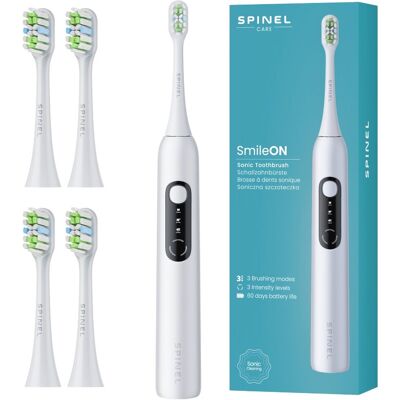 Szczoteczka soniczna SPINEL SmileON, 5 szt. - biały higiena jamy ustnej wybielanie USB-C IPX7 dentystyczna końcówki smart timer Szczoteczka soniczna SPINEL SmileON, 5 szt. - biały higiena jamy ustnej wybielanie USB-C IPX7 dentystyczna końcówki smart timer