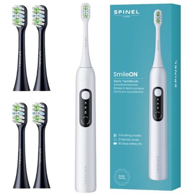 Szczoteczka Soniczna Do Zębów Spinel Care Smileon White 3 Tryby 4 Końcówki Szczoteczka Soniczna Do Zębów Spinel Care Smileon White 3 Tryby 4 Końcówki