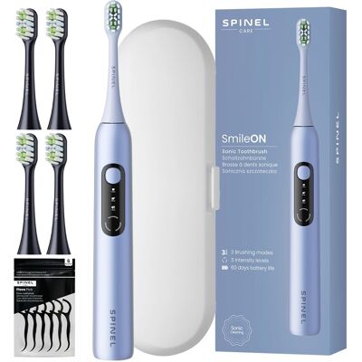 SZCZOTECZKA SONICZNA DO ZĘBÓW SPINEL SmileOn BLUE 3 TRYBY +ETUI 5 KOŃCÓWEK SZCZOTECZKA SONICZNA DO ZĘBÓW SPINEL SmileOn BLUE 3 TRYBY +ETUI 5 KOŃCÓWEK