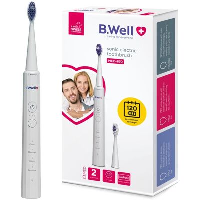 B.WELL, Elektryczna szczoteczka do zębów MED-870 - Biała B.WELL, Elektryczna szczoteczka do zębów MED-870 - Biała