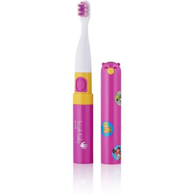 Szczoteczka soniczna podróżna dla dzieci BRUSH-BABY Go-Kidz Electric Travel Toothbrush z naklejkami różowa Szczoteczka soniczna podróżna dla dzieci BRUSH-BABY Go-Kidz Electric Travel Toothbrush z naklejkami różowa