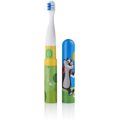 Szczoteczka soniczna podróżna dla dzieci BRUSH-BABY Go-Kidz Electric Travel Toothbrush z naklejkami zielon Szczoteczka soniczna podróżna dla dzieci BRUSH-BABY Go-Kidz Electric Travel Toothbrush z naklejkami zielon