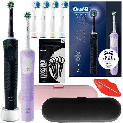 Oral-B Vitality Pro D103 Duo Black/Lilac Violet + 4 zam. precision + 2x etui Oral-B Vitality Pro D103 Duo Black/Lilac Violet + 4 zam. precision + 2x etui