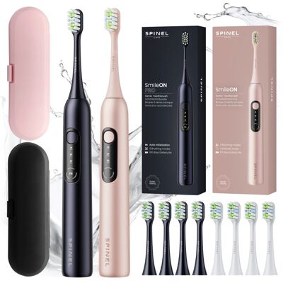 Spinel Zestaw 2X Szczoteczka Soniczna Do Zębów 3 Tryby Etui 8 Końcówek Smileon Spinel Zestaw 2X Szczoteczka Soniczna Do Zębów 3 Tryby Etui 8 Końcówek Smileon