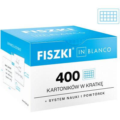 Fiszki in blanco max – 400 sztuk – kartoniki w kratkę (białe) Fiszki in blanco max – 400 sztuk – kartoniki w kratkę (białe)