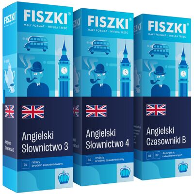 Zestaw Fiszek – Angielski dla średnio zaawansowanych (poziom B1-B2) Zestaw Fiszek – Angielski dla średnio zaawansowanych (poziom B1-B2)