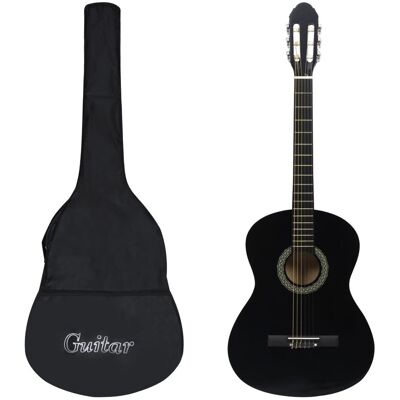 VidaXL 12-częściowy zestaw z gitarą klasyczną, czarny, 4/4, 39' VidaXL 12-częściowy zestaw z gitarą klasyczną, czarny, 4/4, 39'