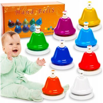 Inny producent 8 SZT DZWONKI DIATONICZNE MONTESSORI KOLOROWE OKTAWOWE NACISKANE BUM C-8 Inny producent 8 SZT DZWONKI DIATONICZNE MONTESSORI KOLOROWE OKTAWOWE NACISKANE BUM C-8
