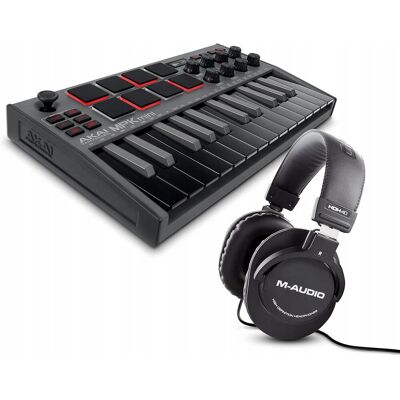 Akai Professional MPK Mini MK3 Keyboard Kontroler M-Audio HDH40 +słuchawki Akai Professional MPK Mini MK3 Keyboard Kontroler M-Audio HDH40 +słuchawki