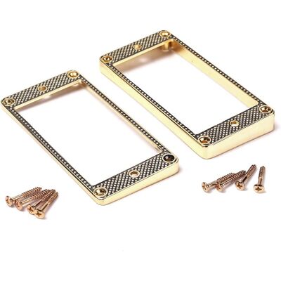 Inny producent Alnicov 2 Szt. Zestaw Pierścieni Do Pickupu Humbucker Z Wygiętym Dnem Do Akcesoriów Do Gitary Epiphone, Złoty Inny producent Alnicov 2 Szt. Zestaw Pierścieni Do Pickupu Humbucker Z Wygiętym Dnem Do Akcesoriów Do Gitary Epiphone, Złoty